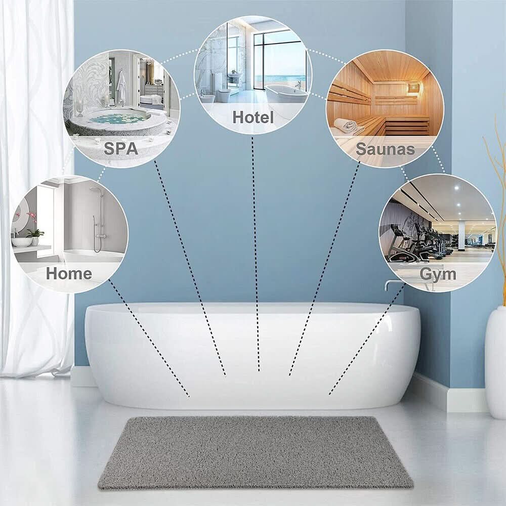 Aqualuxe Shower Mat – Rutschfeste Duschmatte mit Drainage-System & loofah-weicher Oberfläche