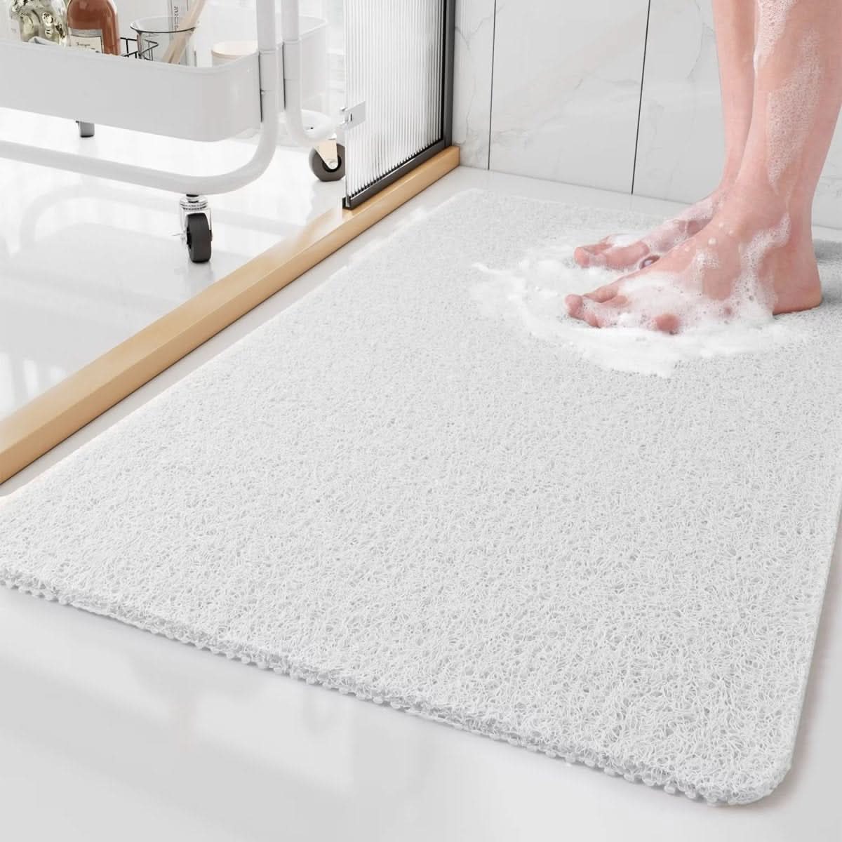 Aqualuxe Shower Mat – Rutschfeste Duschmatte mit Drainage-System & loofah-weicher Oberfläche
