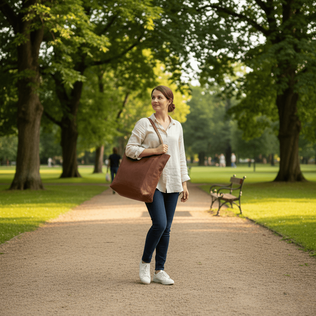 CARMÉ – Strapazierfähige Schultertasche aus weichem Echtleder