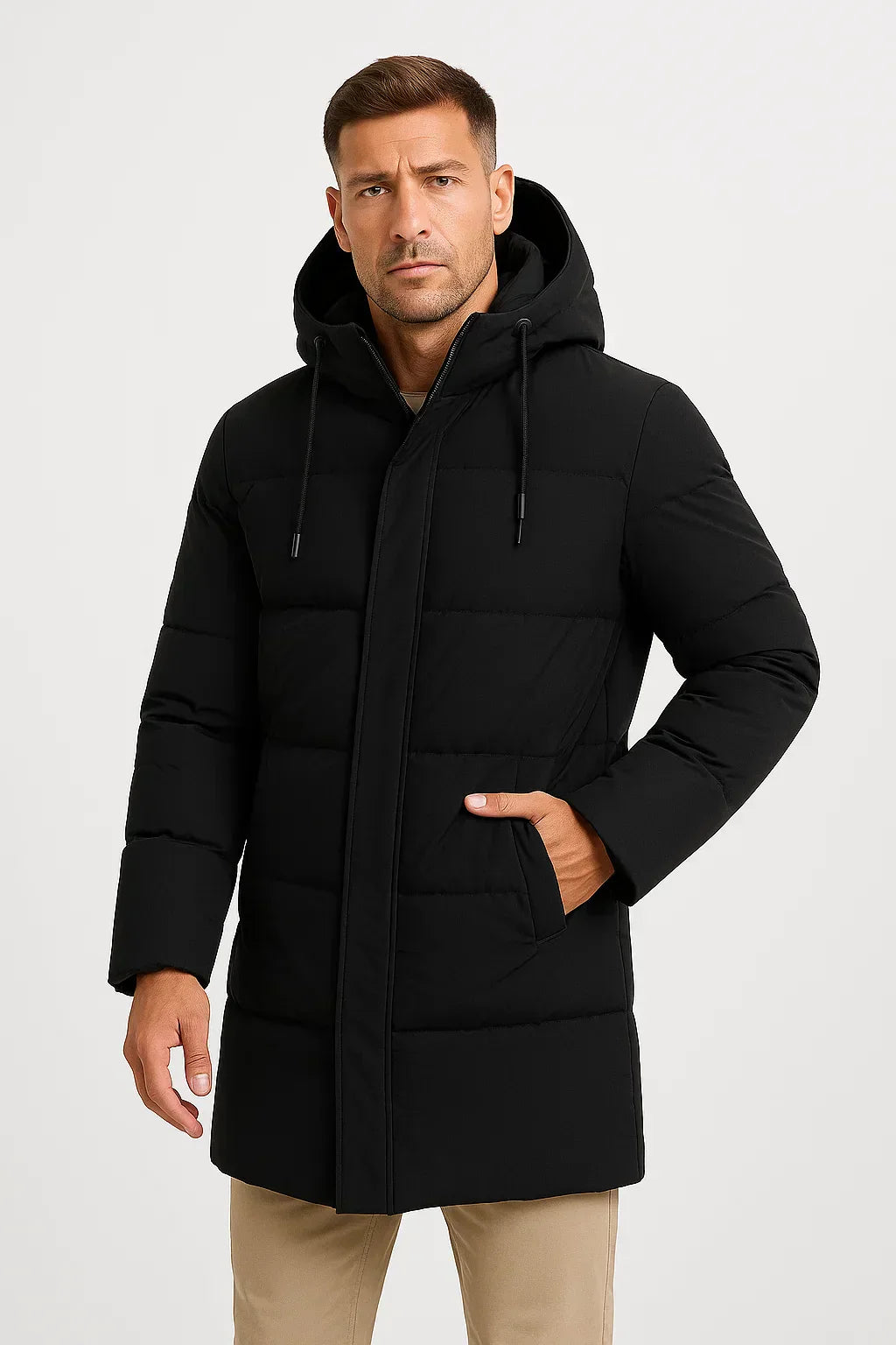 Herren Wasserfester Pufferjacke – Isolierter Wintermantel