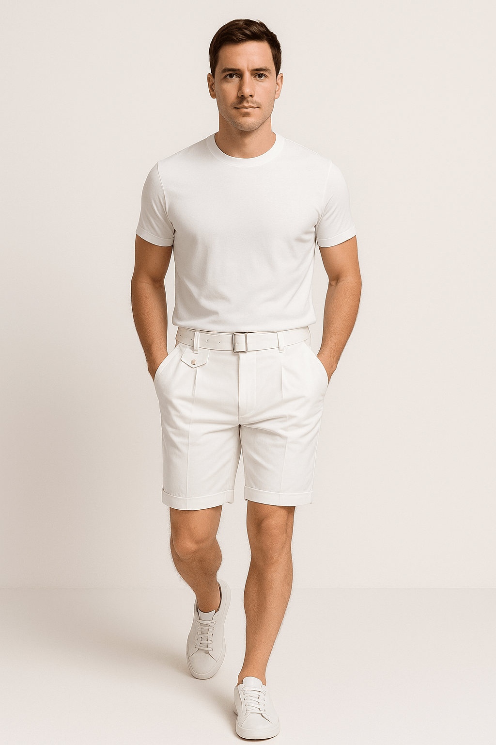 Herren Plissee-Shorts mit seitlichen Schnallen | Eleganter Sommerstil