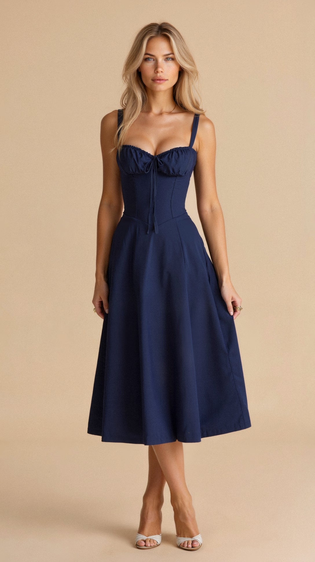 Korsett Midi Kleid für Frauen | Elegante Silhouette