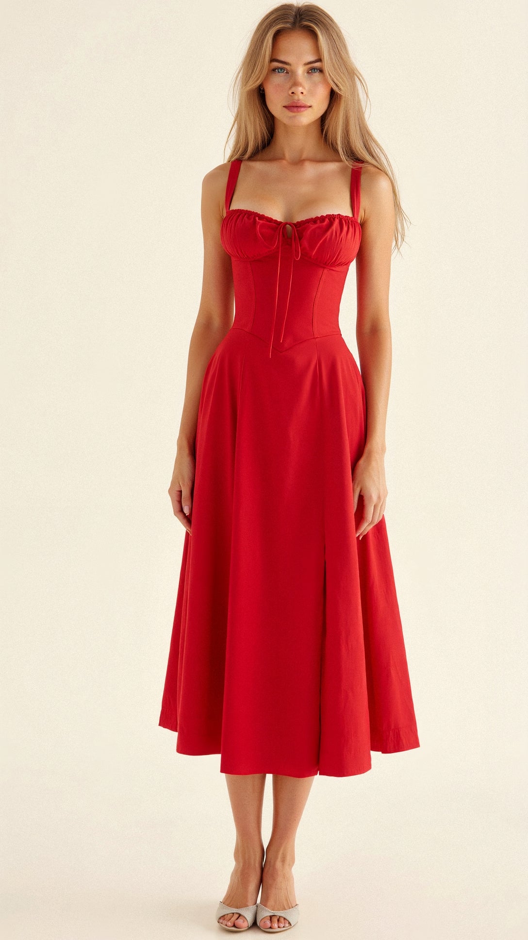 Korsett Midi Kleid für Frauen | Elegante Silhouette