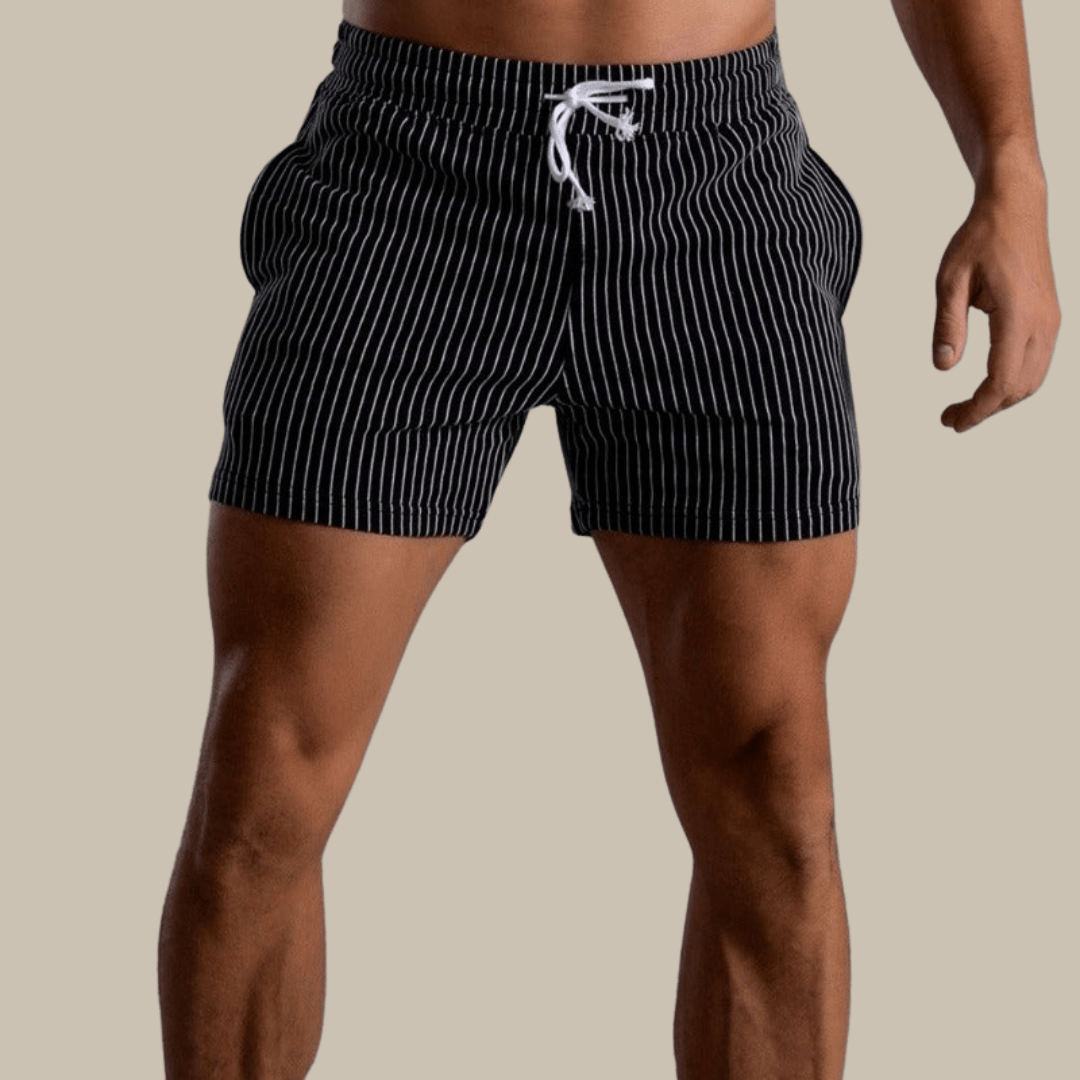 Gestreifte Herren-Shorts mit Kordelzug | Lockere Passform
